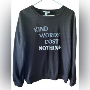 NINE WEST EUC WOMENS PULLOVER SWEATSHIRT BLK SZ M